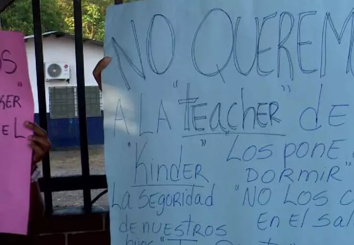 Una de las pancartas de los manifestantes.