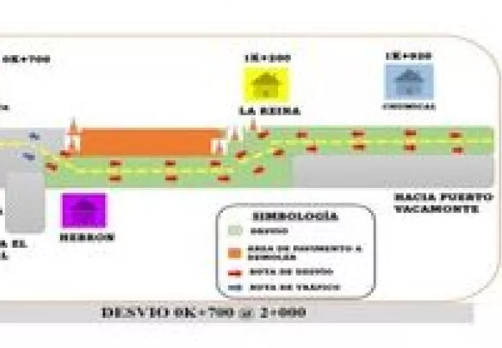 Mapa del área del desvío.