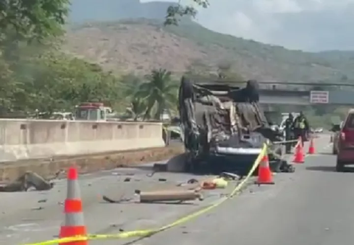Vista de la escena del accidente en Chame.