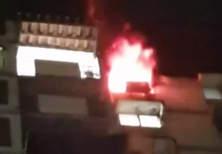 Escena del incendio en el apartamento.  (Foto:  Tráfico Panamá)