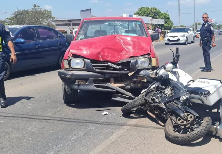 Escena del accidente de tránsito.