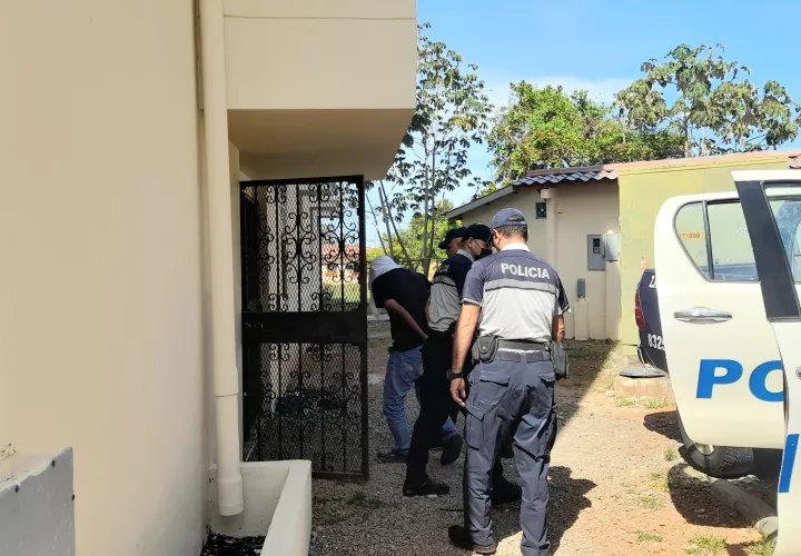 El imputado  a la llegada a la audiencia.