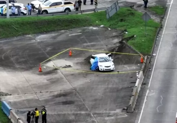 Escena del accidente de tránsito en el Corredor Norte.
