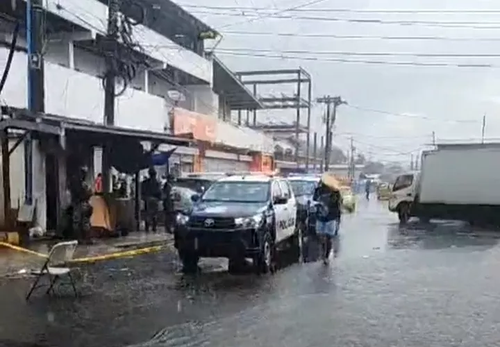 Escena del crimen en vía principal de Cativá.  (Foto: Delfia Cortez)