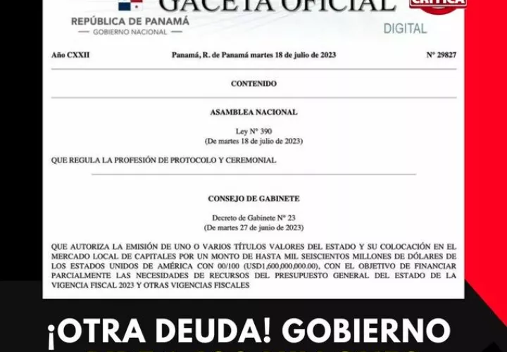 Aprobación en el Consejo de Gabinete del 27 de junio.
