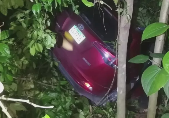 Escena del fatal accidente de tránsito.