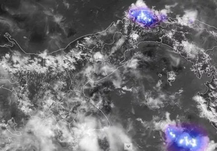 El mapa muestras las posibilidades de lluvias y tormentas en el país.  (Foto: Sinaproc)