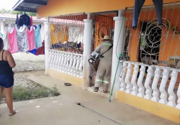 Fumigación en áreas residenciales de Bocas del Toro.