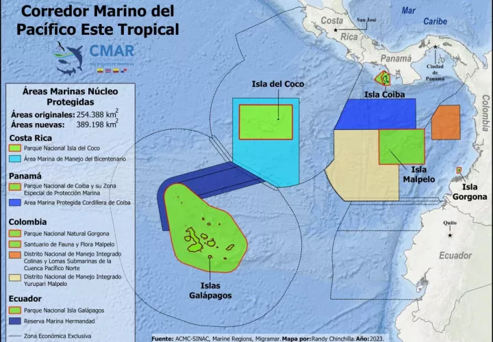 Mapa con las áreas.