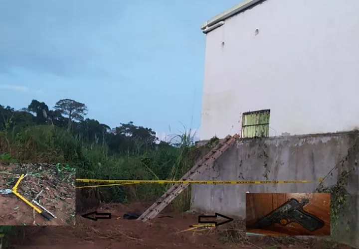 En el lugar del hecho, la Policía Nacional ubicaron un arma de fuego y otros objetos.