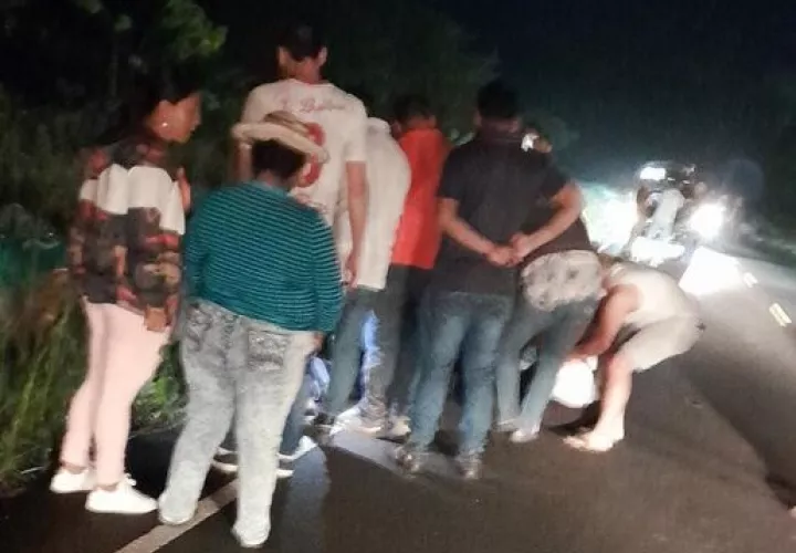 Escena del fatal accidente de tránsito.