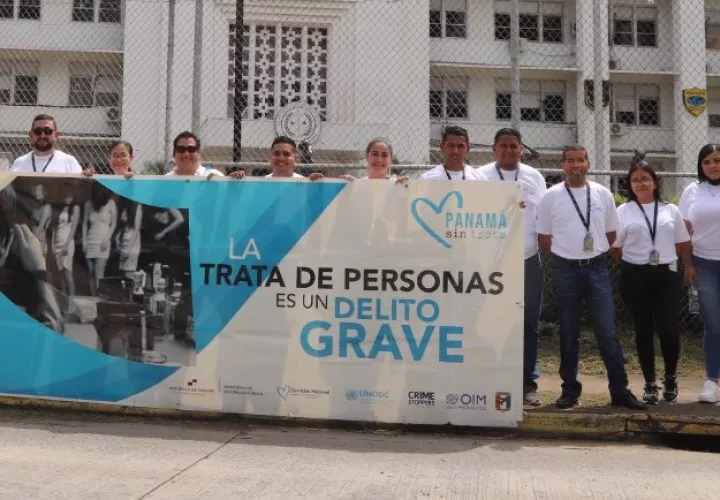 Cadena humana para prevenir la explotación sexual, la trata de personas. Foto: Archivo