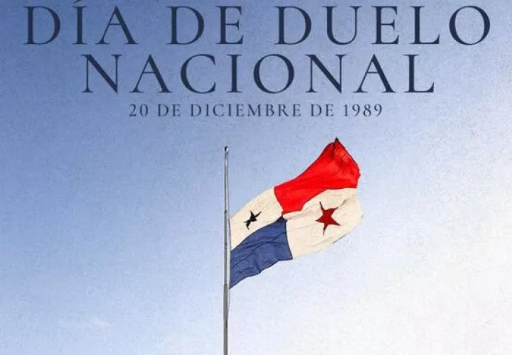 La bandera a media asta.