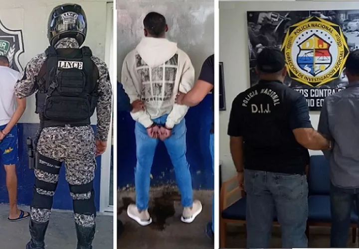 Tres hombres que están siendo requeridos por distintas instancias judiciales, por homicidio, drogas y estafa, fueron aprehendidos este miércoles
