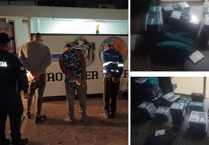 Los delincuentes iban saliendo del local comercial cuando los atraparon.