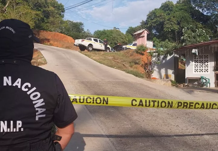 Vista externa de la escena del crimen.