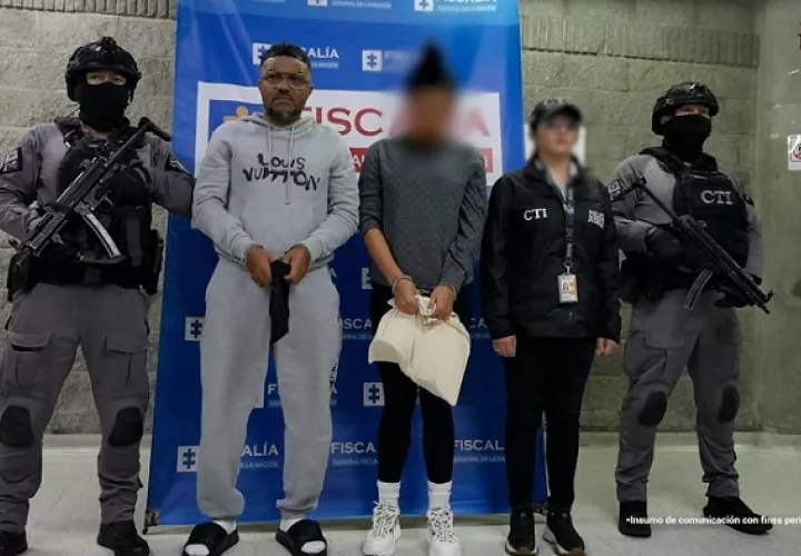 Sobre el presunto narcotraficante, pesaba una alerta roja de Interpol emitida por Panamá, ya que está siendo solicitado para procesarlo por cargos relacionados con lavado de activos y narcotráfico.  Foto: FGNC