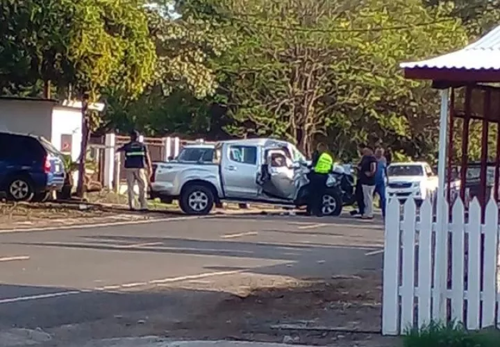 Escena del accidente de tránsito a eso de las 5 de la mañana de hoy.