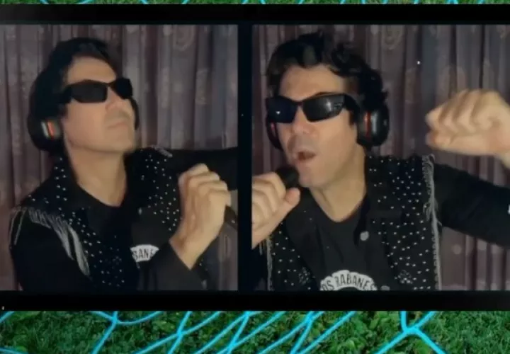 Emilio Regueira durante la grabación del tema. Foto: Instagram.