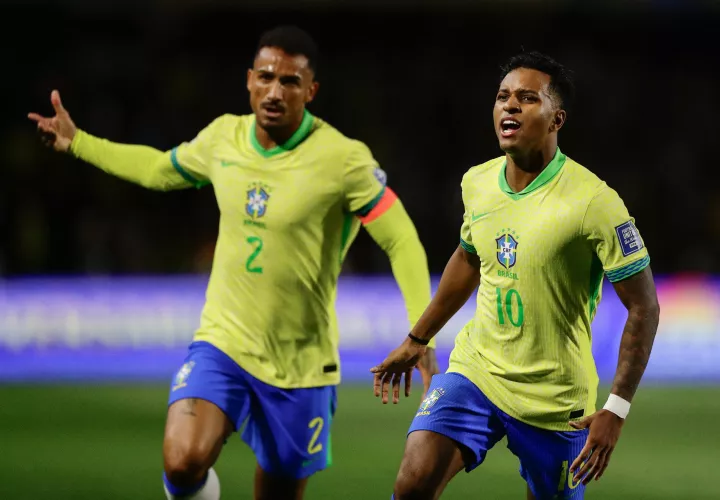 Rodrygo Goes festeja la anotación del triunfo. /Foto: EFE