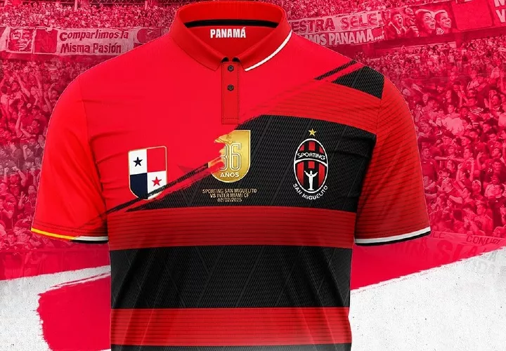 Camiseta especial que usará el Sporting de San Miguelito ante el Inter de Miami este domingo.