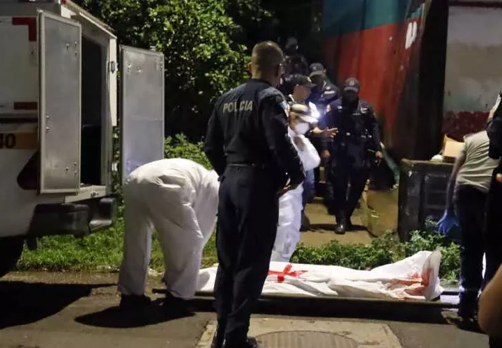 Escena del crimen perpetrado en El Futuro (distrito de San Miguelito).