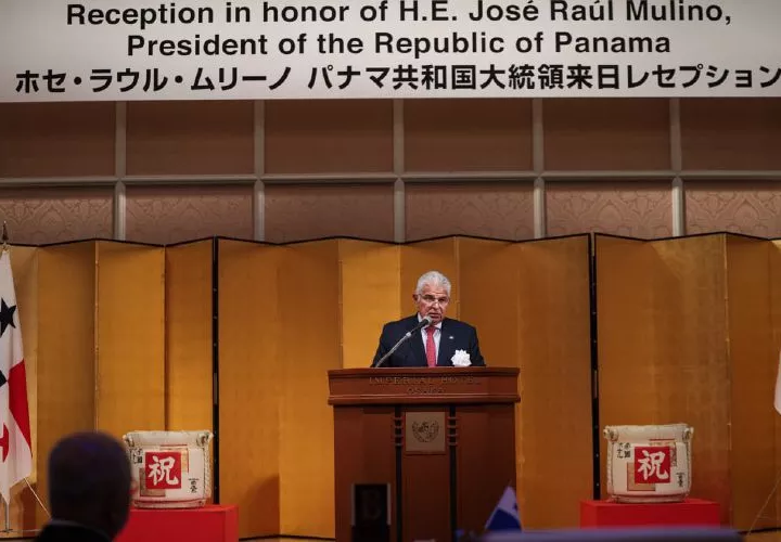 El presidente José Raúl Mulino durante su intervención en Osaka.