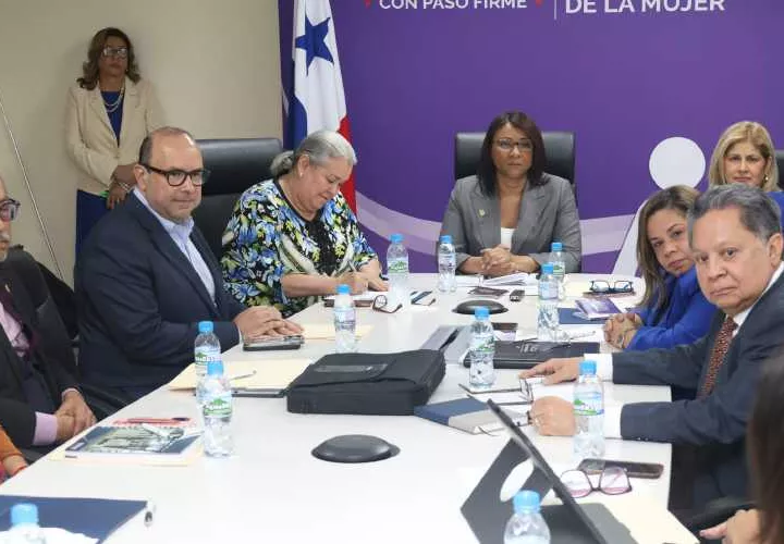 Reunión de las autoridades en el Ministerio de la Mujer.
