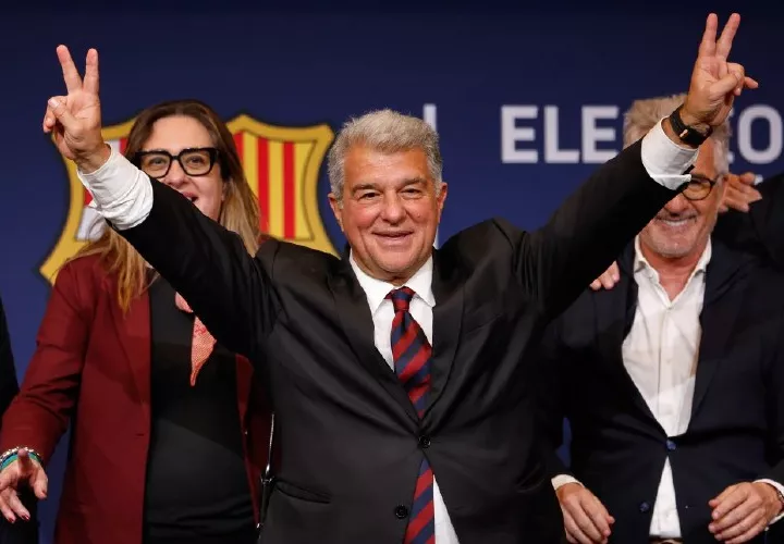 Joan Laporta celebra su triunfo.