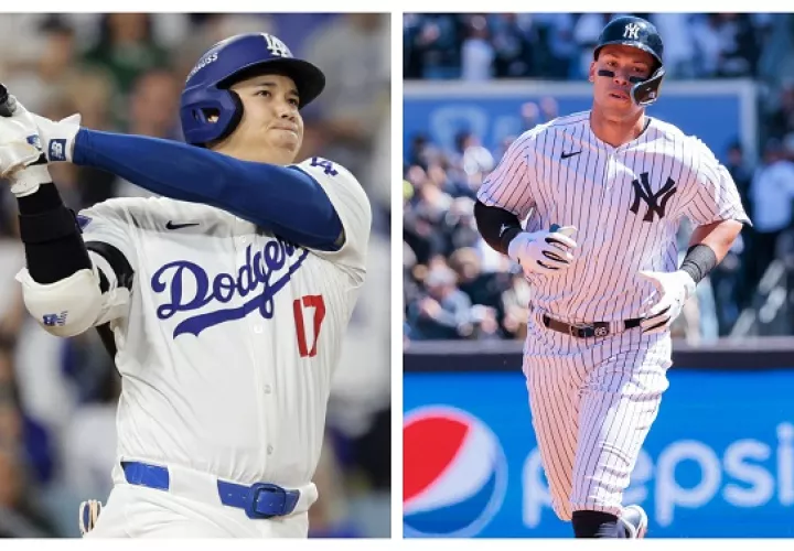 El japonés Shohei Ohtani (izq.) ganó en la Liga Nacional y Aaron judge se llevó el premio en la Liga Americana. Foto: EFE