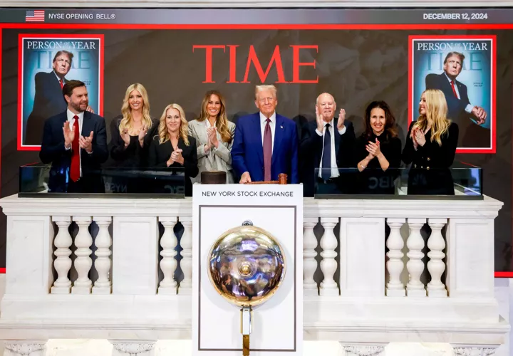 Donald Trump, revista Time, Persona del Año, 2024, bolsa, Nueva York