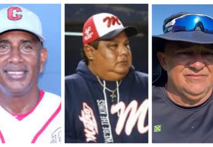 Los directores técnicos Rodrigo Merón (Coclé), José Murillo III (Panamá Metro) y Cristóbal Girón (Panamá Oeste). Fotos: Fedebeis