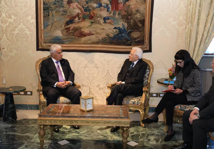 Encuentro entre mandatarios los mandatarios de Panamá e Italia.