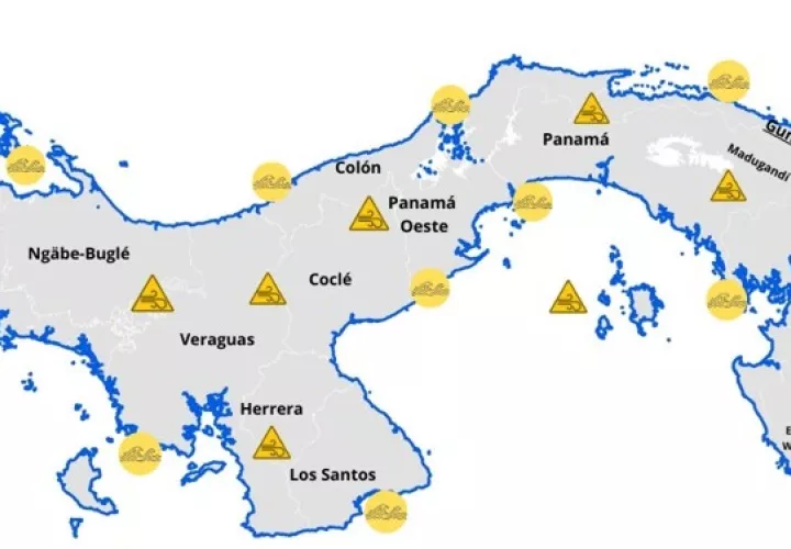 Mapa que presenta condiciones climáticas en las diversas provincias.