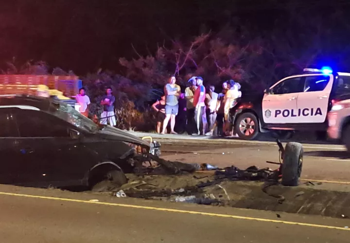 Escena del accidente de tránsito.