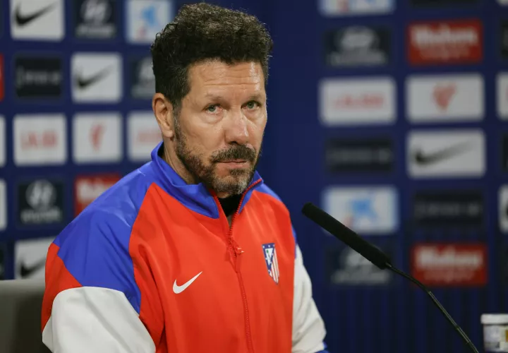 Simeone, durante la rueda de prensa de este viernes. EFE