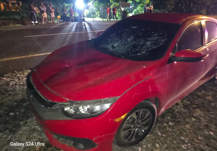 Escena del accidente de tránsito en La Concepción, Bugaba.