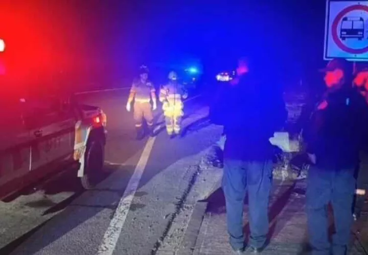 Escena del fatal accidente de tránsito.