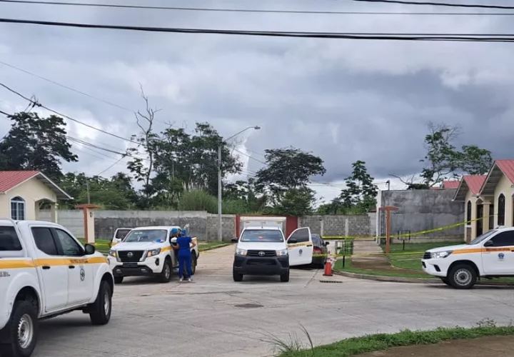 Escena del homicidio  ubicada en la barriada Santander, distrito de Arraiján, provincia de Panamá Oeste.