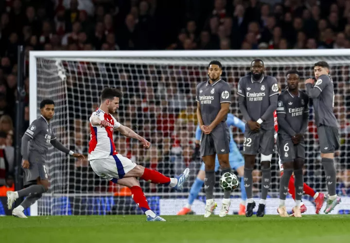 Declan Rice, del Arsenal, fue el verdugo del Real Madrid. /Foto: EFE