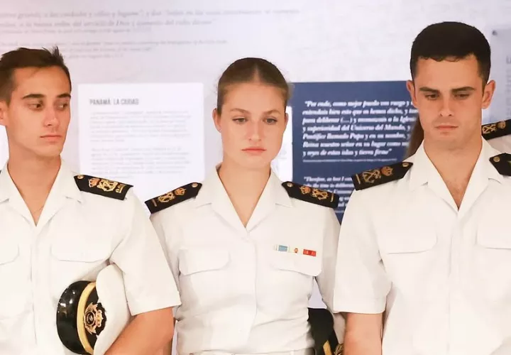 Durante la visita a Panamá Viejo. Foto: Casa Real