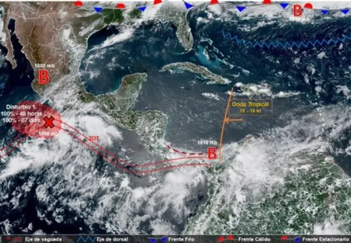 Mapa de las condiciones climáticas del país.