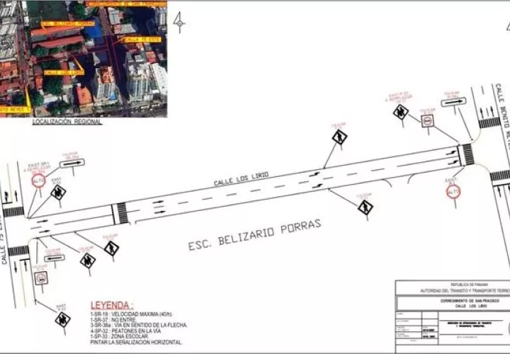 Mapa con los cambios viales.