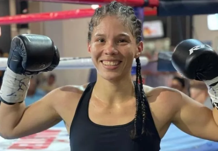 Boxeadora panameña Nataly Delgado.