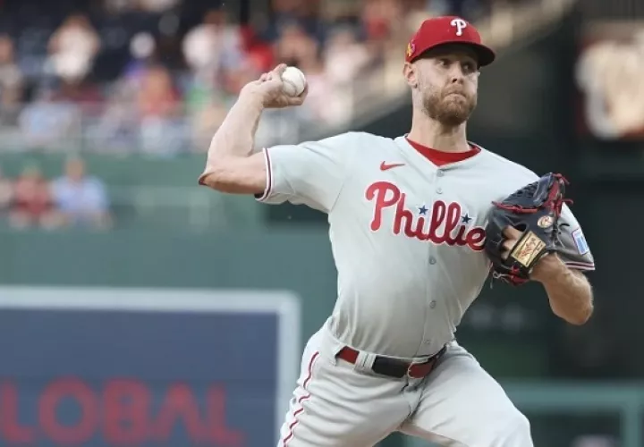 Zack Wheeler, pitcher de los Filis. Foto: EFE