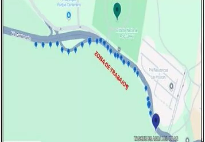 Área donde se realizarán los trabajos.