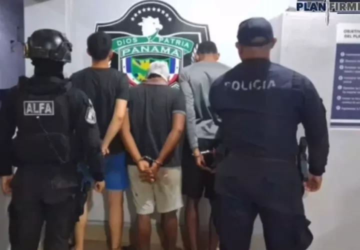 Los tres asaltantes.