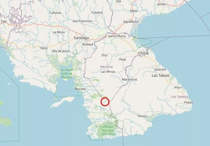 Epicentro del sismo.