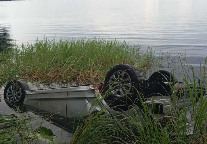 Escena del accidente en el Lago Bayano.