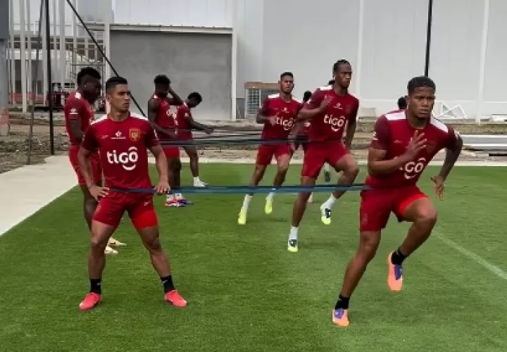 Entrenamiento de este viernes de la Selección Mayor de Fútbol de Panamá. Foto: FPF